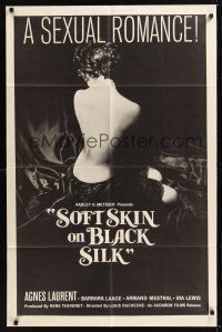 8e797 SOFT SKIN ON BLACK SILK 1sh '63 Radley Metzger, classic sexy image, a sexual romance!