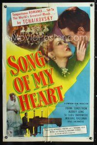 8e802 SONG OF MY HEART 1sh '48 romantic biography of Russian composer Tchaikovsky!