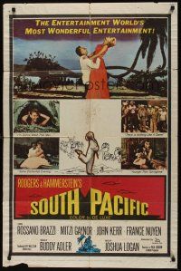 8e805 SOUTH PACIFIC 1sh '59 Rossano Brazzi, Mitzi Gaynor, Rodgers & Hammerstein musical!