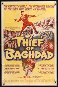 8e878 THIEF OF BAGHDAD int'l 1sh '61 daring Steve Reeves does fantastic deeds and defies an empire!