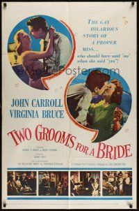 8e935 TWO GROOMS FOR A BRIDE 1sh '57 Virginia Bruce should have said no when she said yes!