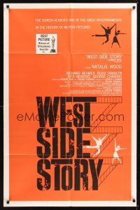 8e971 WEST SIDE STORY 1sh R63 Academy Award winning classic musical, wonderful art!