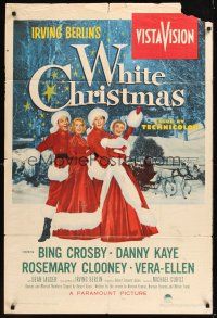 8e978 WHITE CHRISTMAS 1sh '54 Bing Crosby, Danny Kaye, Clooney, Vera-Ellen, musical classic!