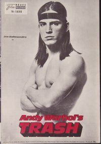 8g434 ANDY WARHOL'S TRASH Austrian program '71 Joe Dallessandro, Andy Warhol classic, different!