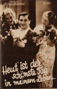 8g091 HEUT IST DER SCHONSTE TAG IN MEINEM LEBEN Austrian program '36 directed by Richard Oswald!