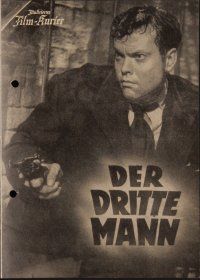 8g535 THIRD MAN Austrian program '50 Orson Welles, Cotten & Valli, classic film noir, different!