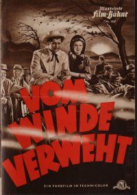 8g259 GONE WITH THE WIND Film-Buhne German program '53 Gable, Vivien Leigh, de Havilland, different!