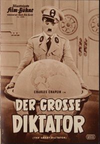8g263 GREAT DICTATOR German program '58 many different images of Charlie Chaplin as Hynkel!