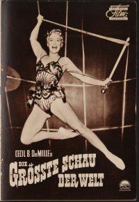 8g264 GREATEST SHOW ON EARTH German program '52 Cecil B. DeMille, great different circus images!