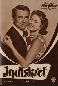 8g287 INDISCREET German program '58 Cary Grant & Ingrid Bergman, Stanley Donen, different images!