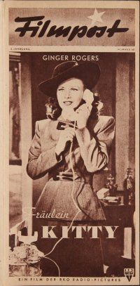 8g146 KITTY FOYLE German program '46 different images of pretty Ginger Rogers & Dennis Morgan!