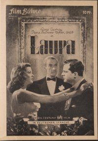 8g314 LAURA German program '47 Dana Andrews & sexy Gene Tierney, Otto Preminger, different!