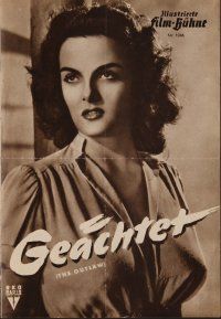 8g349 OUTLAW German program '51 different images of sexy Jane Russell & Jack Buetel, Howard Hughes