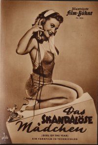 8g352 PETTY GIRL German program '51 best pinup pose of sexiest Joan Caulfield on phone!