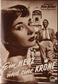 8g374 ROMAN HOLIDAY Film-Buhne German program '53 different images of Audrey Hepburn & Gregory Peck!