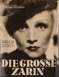 8g054 SCARLET EMPRESS German program '34 Josef von Sternberg classic starring Marlene Dietrich!