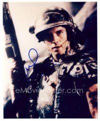 8h078 MICHAEL BIEHN signed color 8x10 REPRO still '03 close up of the star in armor with gun!