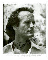 8h082 PETER FONDA signed 8x10 REPRO still '00s great head & shoulders portrait with long hair!