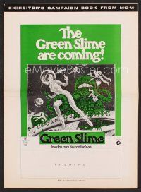 8h268 GREEN SLIME pb '68 classic cheesy sci-fi movie, wonderful art of sexy astronaut & monster!