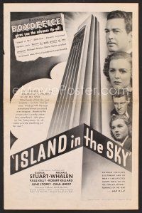 8h277 ISLAND IN THE SKY pressbook '38 Gloria Stuart, Michael Whalen, New York skyscraper art!