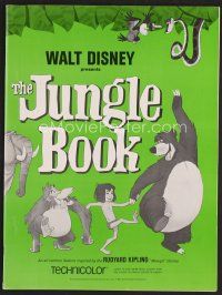 8h278 JUNGLE BOOK pressbook '67 Walt Disney cartoon classic, great image of all characters!