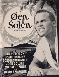 8h160 ISLAND IN THE SUN Danish program '59 Mason, Fontaine, Dandridge, Harry Belafonte, different!