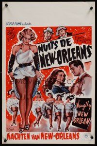 8j685 NAUGHTY NEW ORLEANS Belgian '54 Coppel artwork of wild Louisiana showgirls!