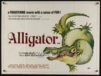 8j231 ALLIGATOR British quad '80 wacky different artwork of twisted alligator!