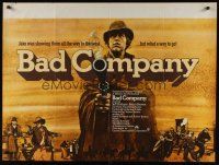 8j239 BAD COMPANY British quad '72 cool different artwork of cowboy Jeff Bridges, western!