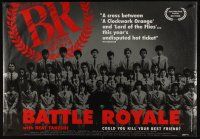 8j242 BATTLE ROYALE British quad '01 Kinji Fukasaku's Batoru rowaiaru, teens must kill each other!