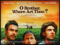 8j284 O BROTHER, WHERE ART THOU? DS British quad '00 Coen Brothers, George Clooney, John Turturro!