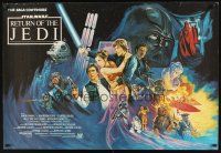 8j293 RETURN OF THE JEDI British quad '83 George Lucas classic, cool totally different Kirby art!