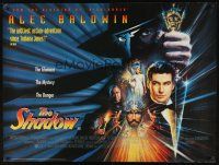 8j296 SHADOW DS British quad '94 Alec Baldwin in the title role, cool artwork!