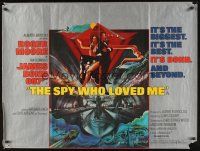 8j301 SPY WHO LOVED ME British quad '77 great art of Roger Moore as James Bond 007 by Bob Peak!