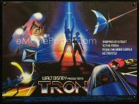 8j313 TRON British quad '82 Walt Disney sci-fi, Jeff Bridges in a computer, cool artwork!