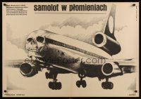 8j488 AIR CREW Polish 27x38 '80 Ekipazh, Ploza-Dolinski art of skull aircraft!