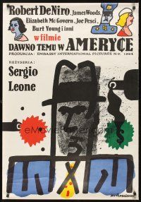 8j535 ONCE UPON A TIME IN AMERICA Polish 27x38 '86 Robert De Niro, Sergio Leone, Mlodozeniec art!