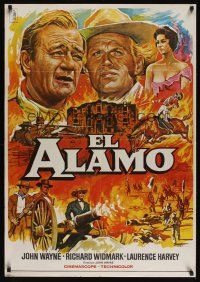 8j093 ALAMO Spanish R79 Mac art of John Wayne & Richard Widmark in the War of Independence!