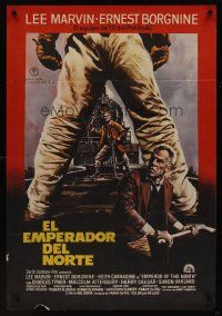 8j106 EMPEROR OF THE NORTH POLE Spanish '73 Lee Marvin, Ernest Borgnine, cool different Mac art!