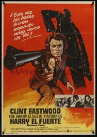 8j127 MAGNUM FORCE Spanish '74 MCP art of Clint Eastwood as Dirty Harry pointing his huge gun!