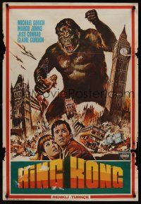 8j057 KONGA Turkish '61 great artwork of giant angry ape terrorizing London, King Kong!