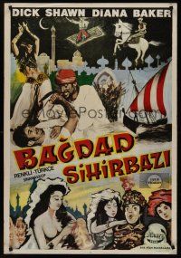 8j069 WIZARD OF BAGHDAD Turkish '60 Dick Shawn, cool Arabian adventure artwork!