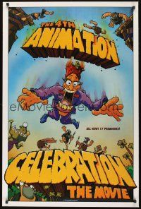 8k013 4th ANIMATION CELEBRATION  1sh '92 wacky cartoon artwork of cavemen!