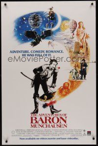 8k017 ADVENTURES OF BARON MUNCHAUSEN video 1sh '88 directed by Terry Gilliam, Casaro art!