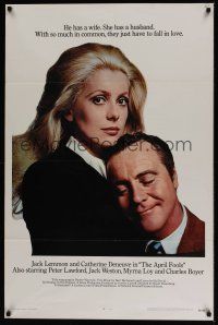 8k035 APRIL FOOLS int'l 1sh '69 Jack Lemmon & Catherine Deneuve are married but not to each other!