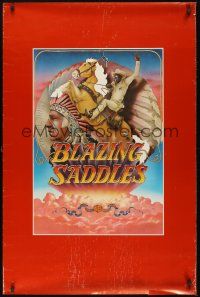 8k069 BLAZING SADDLES teaser 1sh '74 classic Mel Brooks western, Cleavon Little by John Alvin!