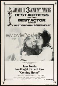 8k111 COMING HOME academy awards 1sh '78 Jane Fonda, Jon Voight, Bruce Dern, Hal Ashby, Vietnam!