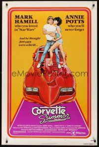 8k120 CORVETTE SUMMER style B 1sh '78 art of Mark Hamill & sexy Annie Potts on custom Corvette!