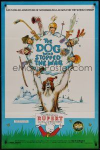 8k155 DOG WHO STOPPED THE WAR/RUPERT & THE FROG SONG  1sh '85 children's double bill!