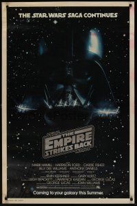 8k177 EMPIRE STRIKES BACK advance 1sh '80 George Lucas sci-fi classic, cool image of Darth Vader!